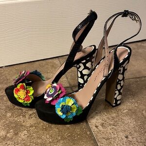 Betsy Johnson “Milana” Colorful Floral Platform Heels